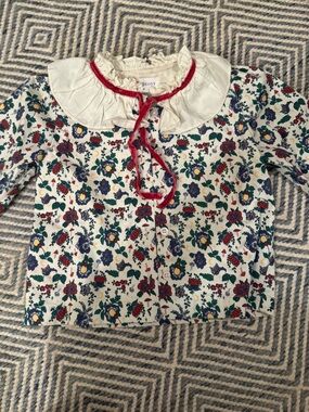 Petit Peony Ruffle Collar Girls Top
